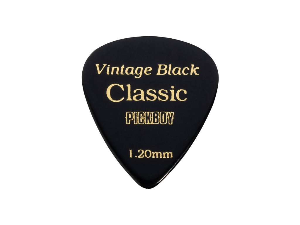 GP-07/120 Celluloid Vintage Classic Black Медиаторы 50шт, толщина 1.20мм, Pickboy
