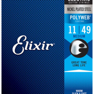 12100 POLYWEB Комплект струн для электрогитары, никелированная сталь, Medium 11-49, Elixir