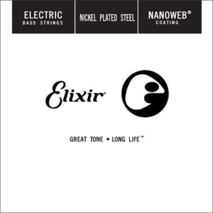 15400 Nanoweb Отдельная струна для бас-гитары, никелированная, .100, Elixir