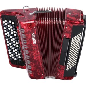 JH5096-RED Аккордеон кнопочный 70/96/7/2, красный, с футляром, Aurus