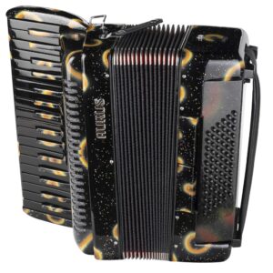 JH8002-A-BLACK Аккордеон 34/72/5/2, черный, черные клавиши, с футляром, Aurus