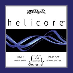 H610-3/4M Helicore Orchestral Комплект струн для контрабаса размером 3/4, среднее натяж, D'Addario