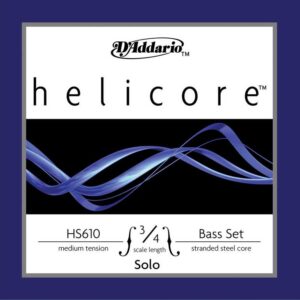 HS610-3/4M Helicore Solo Комплект струн для контрабаса размером 3/4, среднее натяжение, D'Addario