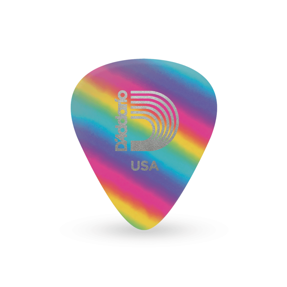 1CRB7-10 Rainbow Медиаторы, целлулоид, расцветка радуга, 10шт, очень толстые, Planet Waves