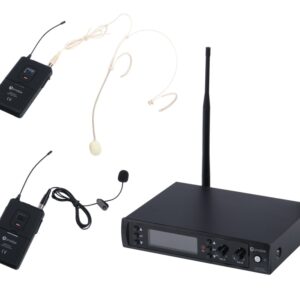 DSP-DUO-UHF-B210/F5 Беспроводная микрофонная система, петличный и головной микрофон, Prodipe