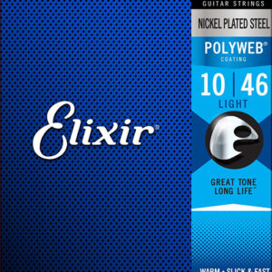 12050 POLYWEB Комплект струн для электрогитары, Light, никелированная сталь, 10-46, Elixir